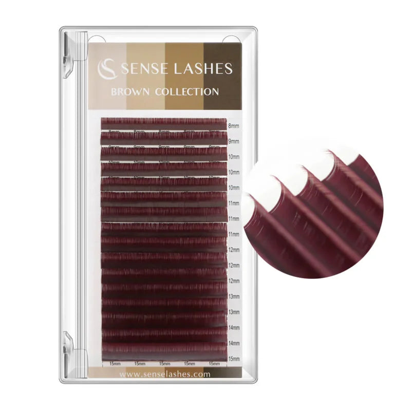 SENSE LASHES Colorful Individual Lashes 0.03/0.05/0.07 Mix 8-15mm Matte Brown Lashes Faux Cils extensiones de pestañas