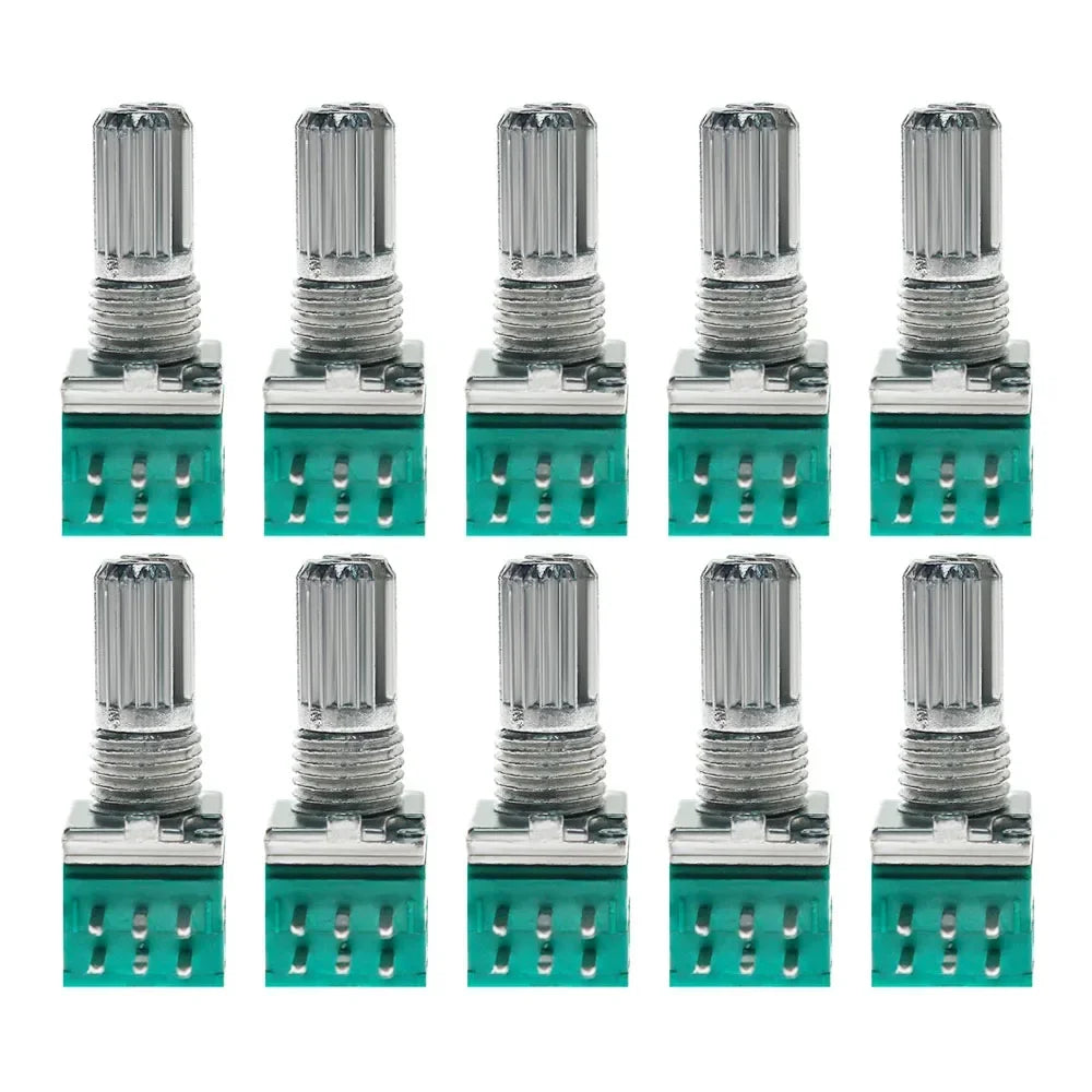 5PCS RK097NS RK097 Potentiometer B10K B5K B100K B1K B50K B20K 500K Shaft 15mm 6Pin Audio Amplifier Sealing Potentiometers Kit