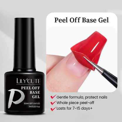 LILYCUTE Nude Crystal Rubber Base Gel Nail Polish Natural Color Semi Permanent UV Gel Soak Off Self Leveling Nail Gel Varnishes
