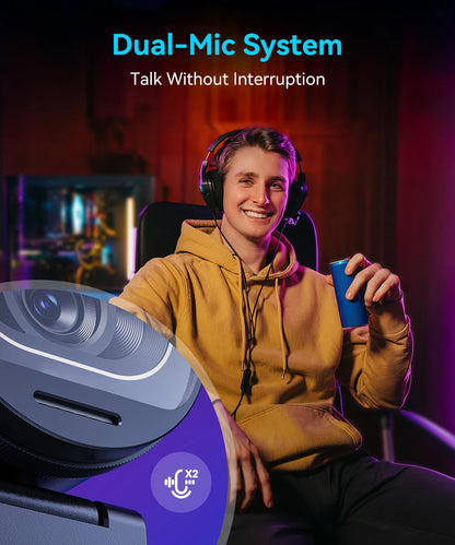 Webcam 4K Streaming Web Camera 1080P 60FPS USB Camera EMEET S600 Autofocus Living Stream Camera With Mics for Tiktok/YouTube