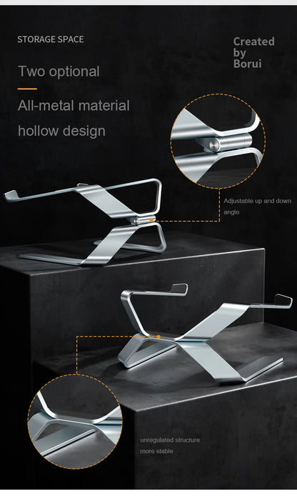 Laptop Stand Adjustable Aluminum Alloy Notebook Tablet Stand Up to 17.3 Inch Laptop Portable Fold Holder Cooling Bracket Support