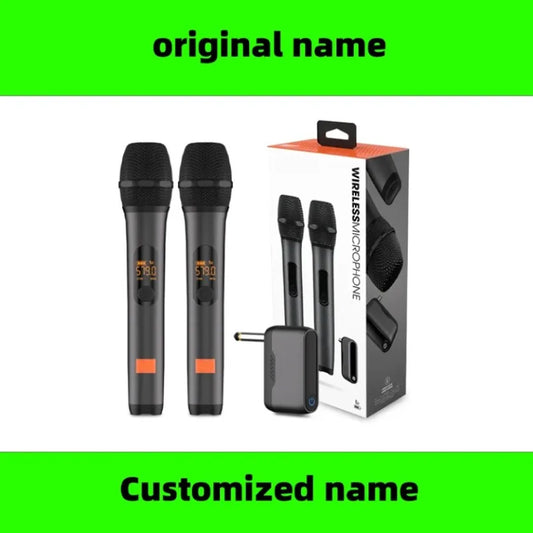 Microphone Wireless UHF 2 Channel Karaoke System Built-in Lithium Battery Cordless Handheld Mic For JBL Church Party Speaker