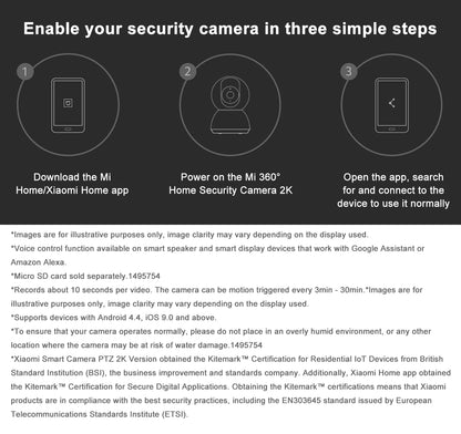 New Xiaomi Smart Camera 2K 1296P HD 360 Angle Indoor Baby Security Monitor WIFI Night Webcam Video IP Camera Mi Smart Home
