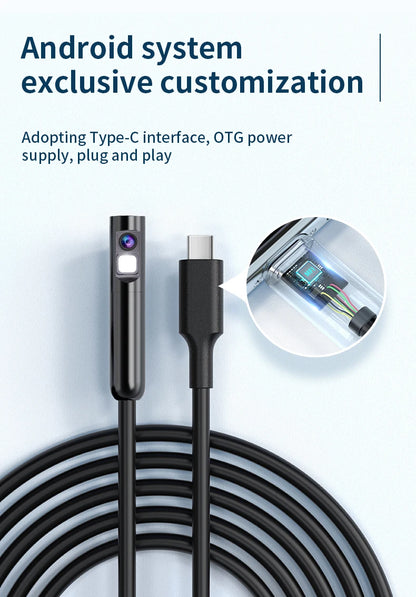 KERUI 2MP Industrial Endoscope Camera Single/Dual Lens Mini Inspection Camera for Iphone Waterproof Pipeline Borescope Type C