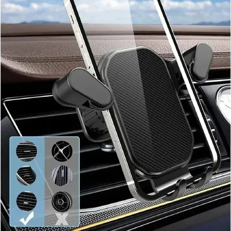 Car Air Outlet Clip Stand Car Phone Holder Smartphone Mount Gravity No Magnetic Support in Car For iPhone Xiaomi Samsung Huawei