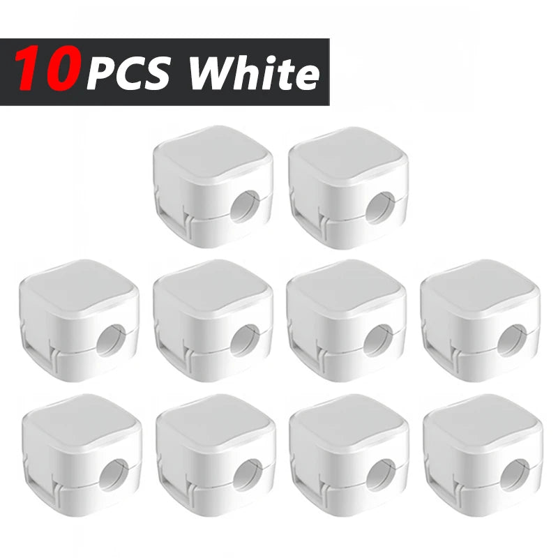 Non-magnetic Strong Cable Clips Adjustable Cord Holder | Adhesive Under Desk Mgmt Organizer for Home Office Car Wall Desktop