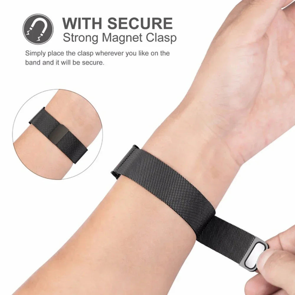 20mm 22mm Magnetic Milanese Strap for Garmin Forerunner165 55 645 265 965 255/Active 5/Vivoactive Comfortabe Band Garmin Venu 3