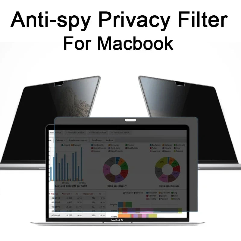 Anti-peeping Screen Protector For Macbook Air 13 13.6 15 M1 M2 Pro 14 16 2023 Anti-peek Anti-spy Anti-glare Film Privacy Filter