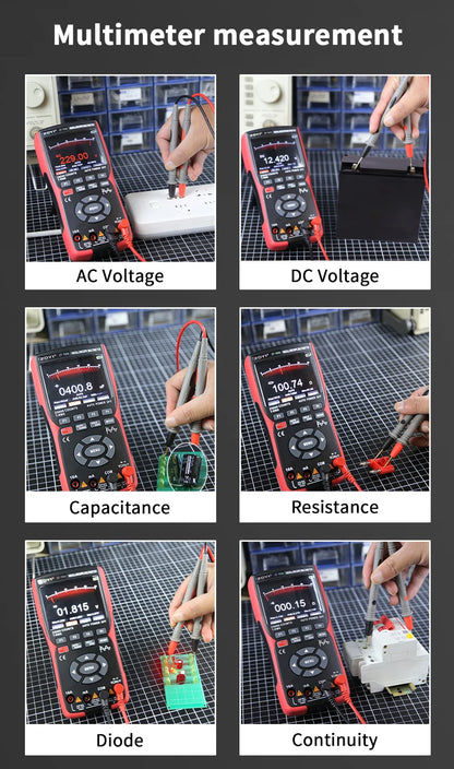 OYI ZT703S 3in1 Digital Multimeter 50MHz Bandwidth 280MS Rate PC Waveform Data Storage Dual Oscilloscope Signal Generator