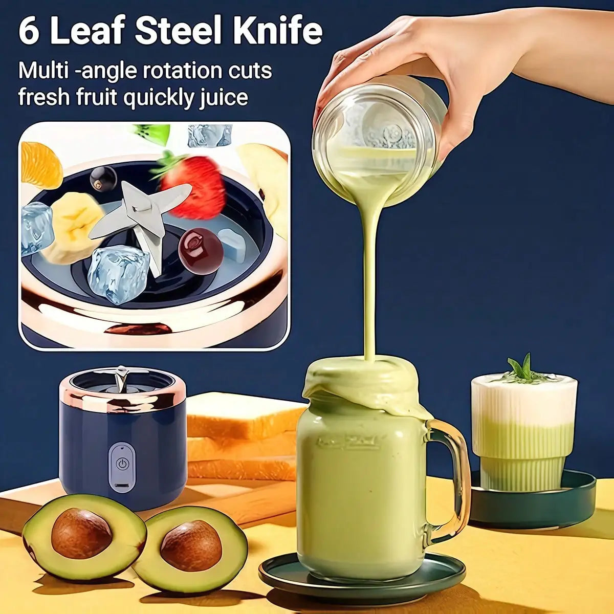 Juicer Blender for Kitchen & Gym, Powerful Fruit & Vegetable Blender with Juice Cup, Ideal Gift for Mom, Household Appliances