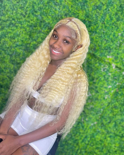 613 Loose Deep Wave Frontal Wig 13x6 HD Water Wave Lace Front Wig 30 40 Inch Honey Blonde 13x4 Lace Front Curly Human Hair Wigs