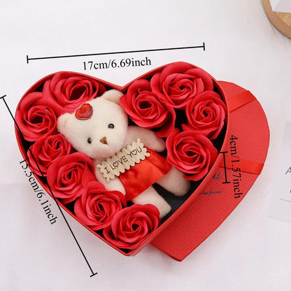 Soap Flower Heart Shaped Rose Gift Box Valentine's Day Mother's Day Gift Rose Creative Birthday Gift