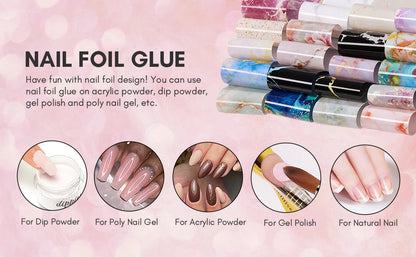 Makartt Nail Foil Glue Gel for Nail, Foil Gel Transfer for Nails Art Stickers Strong Adhesion Foil Transfer Gel Soak Off Salon