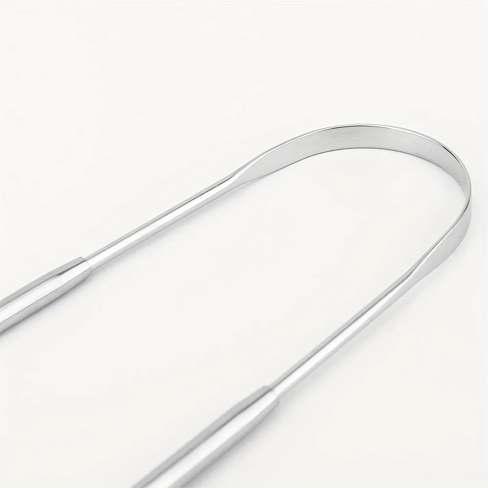 1/2/6pcs Stainless Steel Tongue Cleaning Tongue Scraper Reusable Tongue Coating Cleaning Scraper Silvery U Shaped Tongue