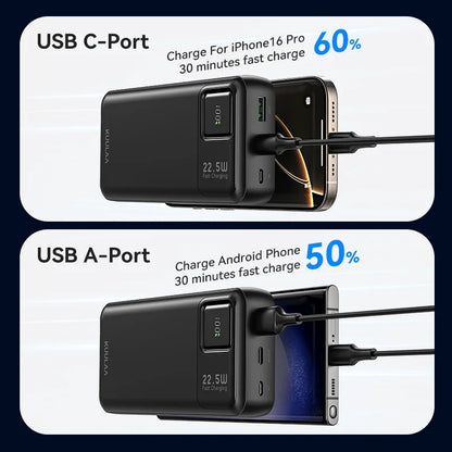 KUULAA 20000mAh Power Bank Portable External Battery 22.5W Fast Charging Portable Charger For iPhone xiaomi redmi poco Powerbank