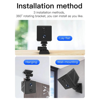 5MP 4G SIM Card Mini Camera Indoor Night Vision Surveillance Security Monitoring Rechargeable 3000 mAh Battery Powered Home Cam