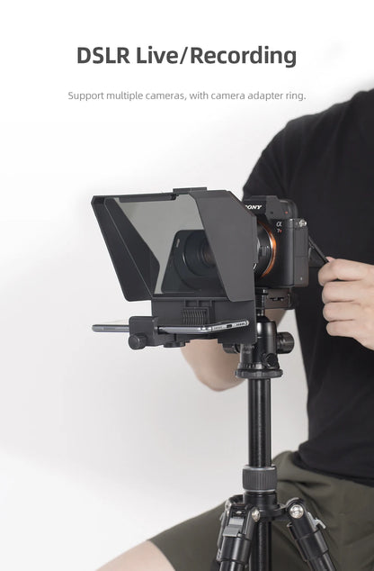 Ambitful Phone and DSLR Recording Mini Teleprompter Portable Inscriber Mobile Teleprompter Artifact Video With Remote Control
