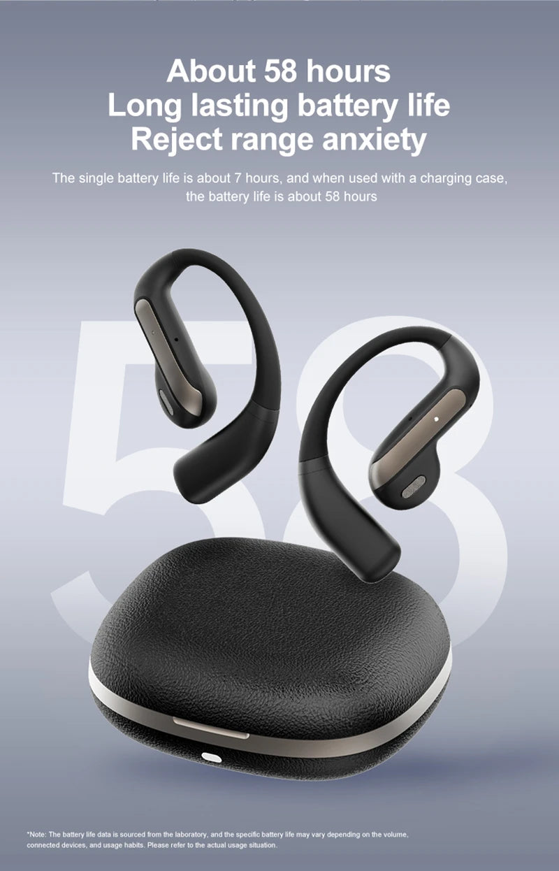 Smart AI Translation Headset Stereo Sound Semi-in-ear Air Conduction True Wireless Sports Long-lasting Bluetooth Headset