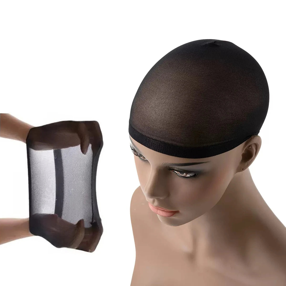 Ventilated Nylon Mesh Nude Stocking Wig Cap 12Pcs Stocking Wig Caps Stretch Mesh Caps Stocking Caps for Making Wigs Free Size