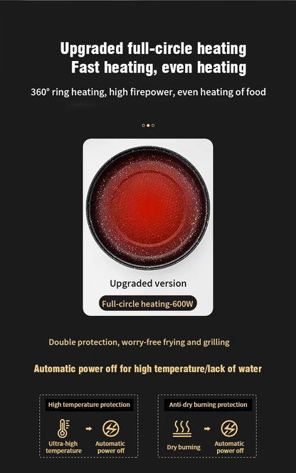 Electric MultiCooker Electric Frying Pan 220V Househould Barbecue Fried Steak Fish Omelette Frying Pan Non-stick Cooking Machine
