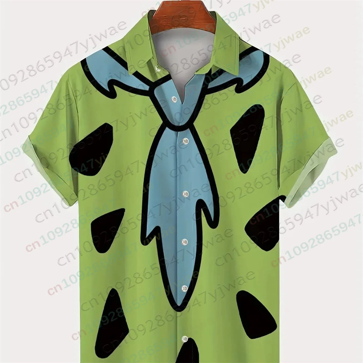 The Flintstones Tie Geometric Graphic Shirt Fashion Hawaiian Shirts Button Shirt Summer Streetwear Fashion Men Clothes T-shirt