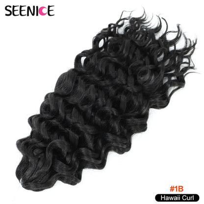 18 24“Synthetic Deep Wavy Twist Crochet Hair Afro Curls Water Wave Crochet Braids Ombre Brown Braiding Hair Extensions For Women