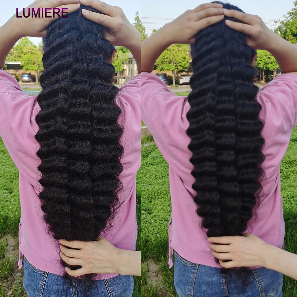 Loose Deep Wave Bundles 100% Virgin Raw Brazilian Human Hair Weave 1/3/4   Bundle Deals Hair Extension Double Weft Wholeasle 30"