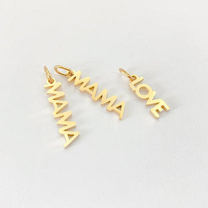 eManco  MAMA LOVE  Pendant  Stainless Steel Letter Hang Ornament For DIY Mother's Day Nacklace Earrings Jewelry Making