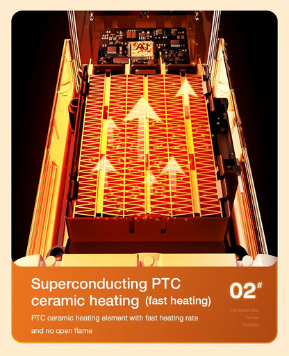 Portable PTC ceramic electric heater with multi-stage adjustment, silent, small household fan and night light heater.