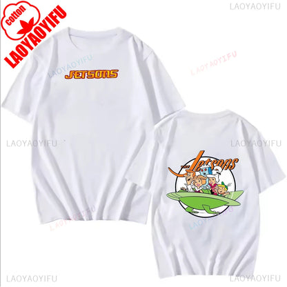 The Jetsons Printed T-shirt Tops Cartoon The Jetsons Letter Clothes Rosie The Robot Graphic T-shirts Breathable Camisetas
