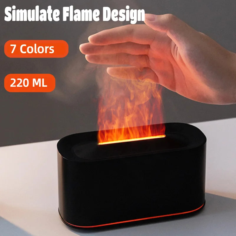 Colorful Flames Air Humidifier Essential Oils Humidifiers Flame Aroma Humidifier Mini Aroma Diffuser Aromatherapy USB Sprayer