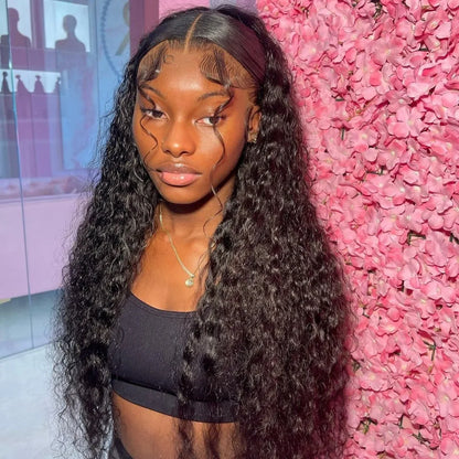 40 46 Inch 13x4 13x6 HD Deep Wave Lace Frontal Wig Brazilian Loose Water Curly Lace Front Human Hair Wigs For Women 300% Density