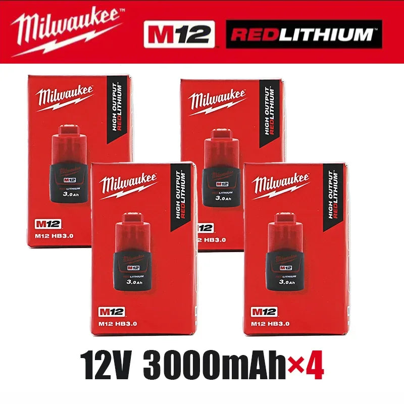 Original Milwaukee M12 battery 12V  3AH, M12HB2, M12HB3 M12-18FC charger 48-11-2402 48-11-2411 Milwaukee power tool battery