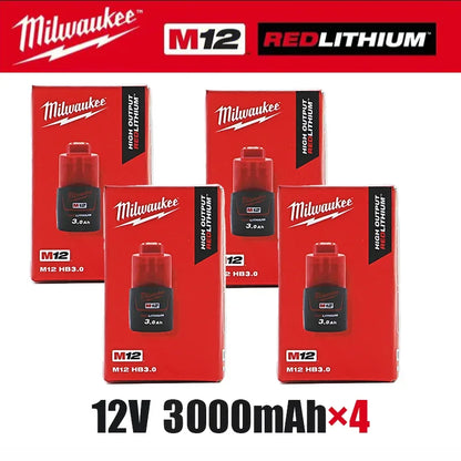 Original Milwaukee M12 battery 12V  3AH, M12HB2, M12HB3 M12-18FC charger 48-11-2402 48-11-2411 Milwaukee power tool battery