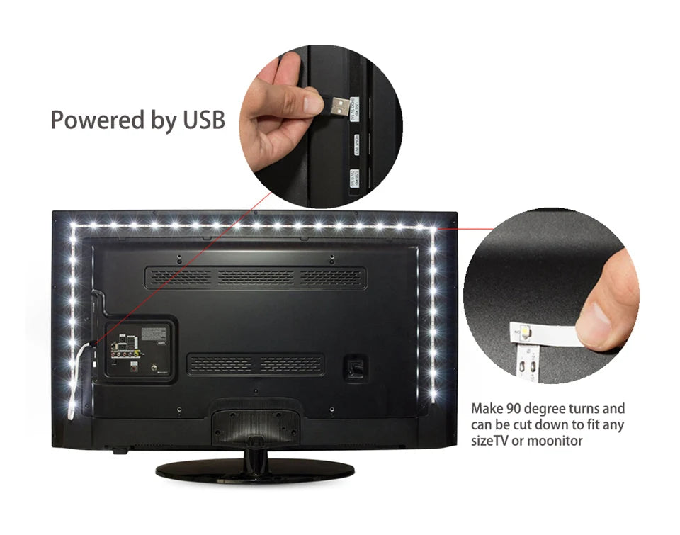 LED Strip Light 5050 USB Flexible Lamp TapeSound Sensor RGB Ribbon 1M 2M 3M 4M 5M DC5V Decoration TV BackLight