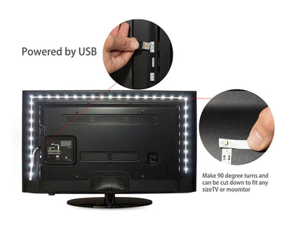 LED Strip Light 5050 USB Flexible Lamp TapeSound Sensor RGB Ribbon 1M 2M 3M 4M 5M DC5V Decoration TV BackLight