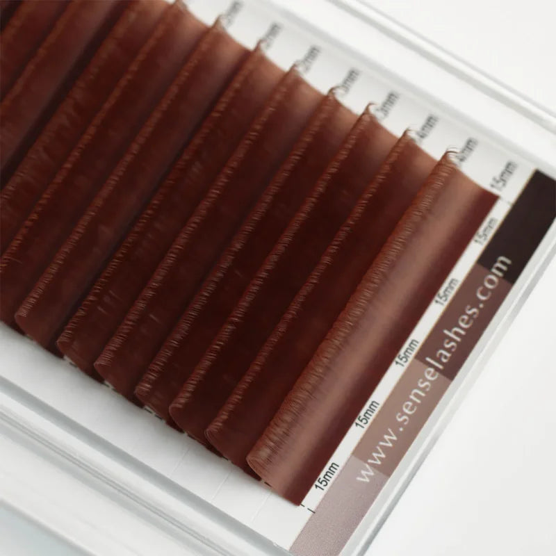 SENSE LASHES Colorful Individual Lashes 0.03/0.05/0.07 Mix 8-15mm Matte Brown Lashes Faux Cils extensiones de pestañas