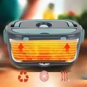 HOMEFISH 1.5L Electric Lunch Box  60W Speed Heating Car Or AC Heating Travel Office Home Use Gift Knife And Insulated Handbag