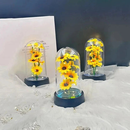 Graduation season gift small sunflower plastic set Mother's Day send wife send mother Valentine's Day eternal flower gift Birthd