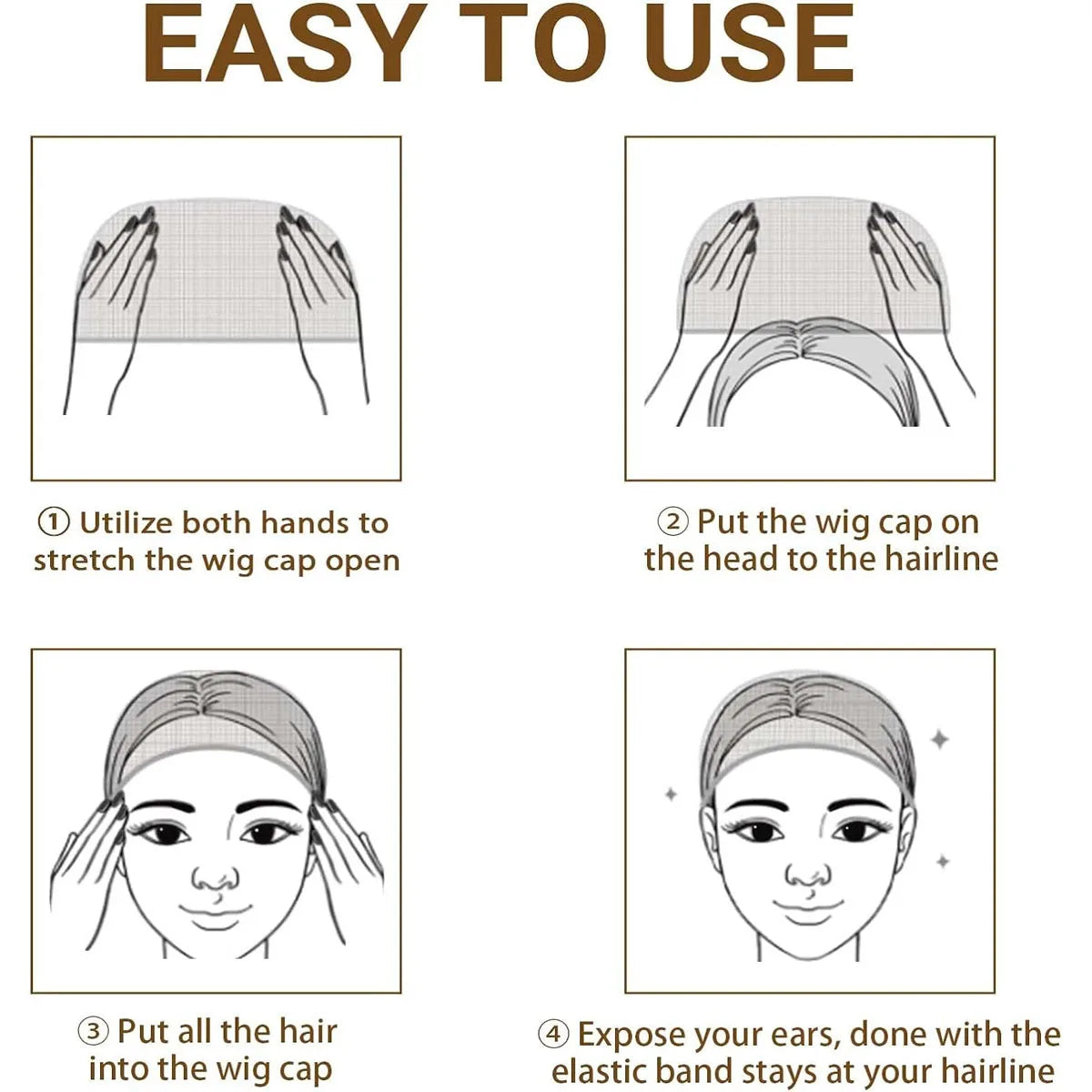 1Pack Nylon Wig Making Cap Mesh Stocking Wig Cap Invisible Hair Nets For Hair Wigs Brown Black Salon Hairnet Wig Caps For Women