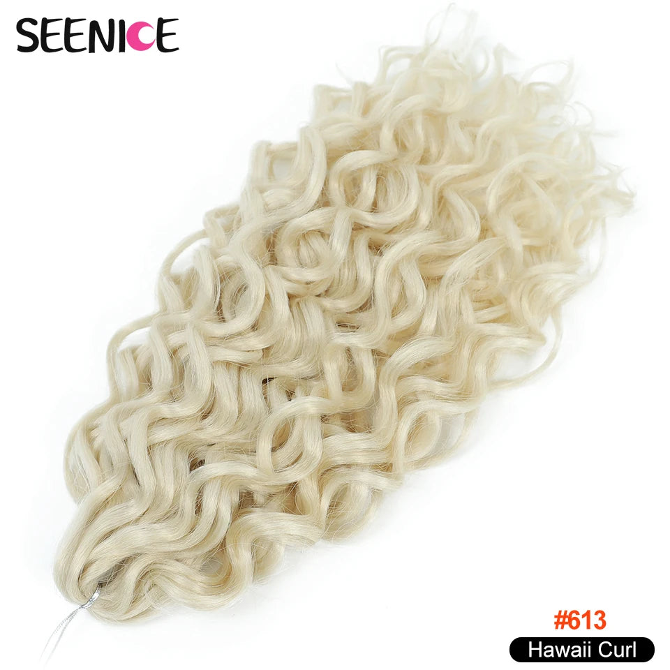18 24“Synthetic Deep Wavy Twist Crochet Hair Afro Curls Water Wave Crochet Braids Ombre Brown Braiding Hair Extensions For Women