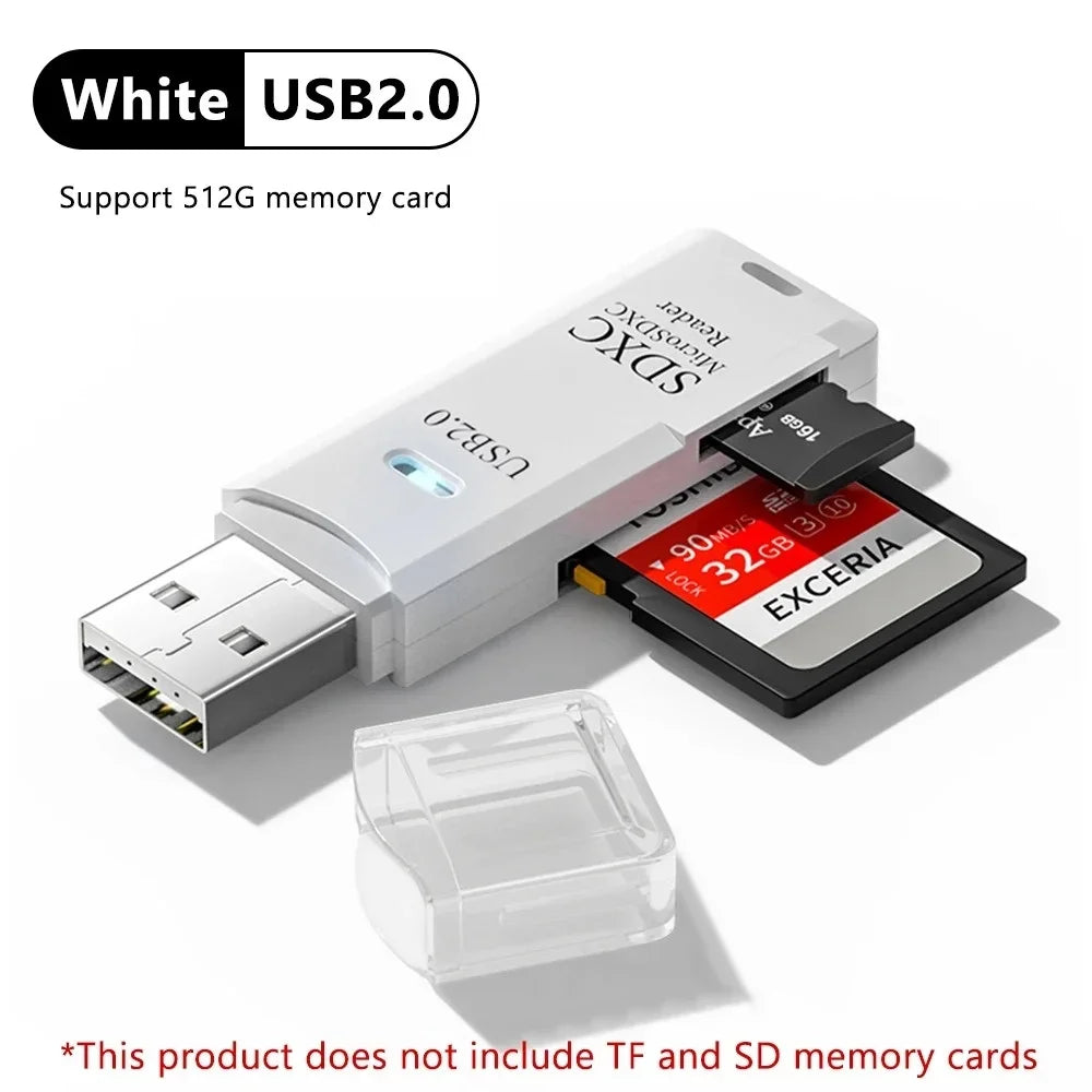 2 in 1 USB 3.0 Card Reader High Speed SD TF Memory Card Adapter for PC Laptop Computer Camera Tablet Accessories