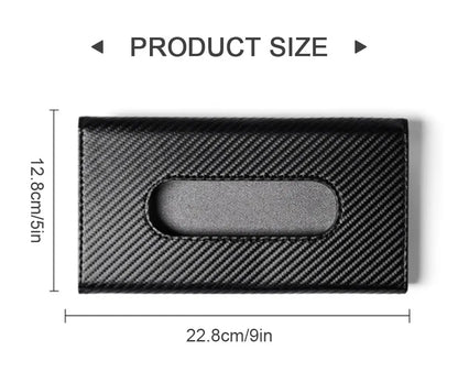 SEAMETAL Car Sunshade Plate Tissue Box Universal Auto Interior Paper Towel Storage Bag Carbon Fiber Sun Visor Tissue Boxes