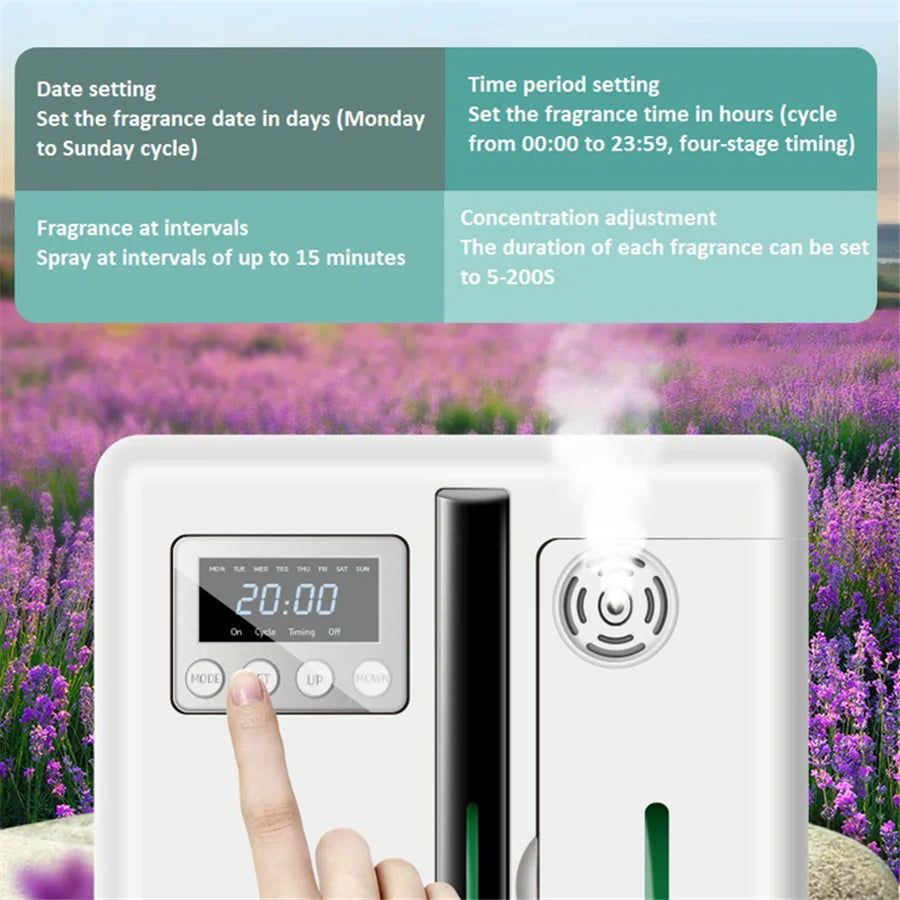 Smart Scent Machine Aroma Diffuser Wall Mounted Hotel 160ML Essential Oil Diffuser With Fan For Large Area Hotel Lobby Office