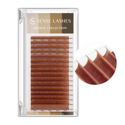 SENSE LASHES Colorful Individual Lashes 0.03/0.05/0.07 Mix 8-15mm Matte Brown Lashes Faux Cils extensiones de pestañas