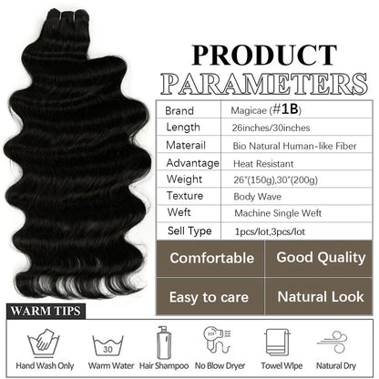 Magicae 30Inch 200g/Pc Chocolate Ombre Brown Orange Blond P27/613 Bio Body Wave Grey High Temperature Synthetic Hair Extension