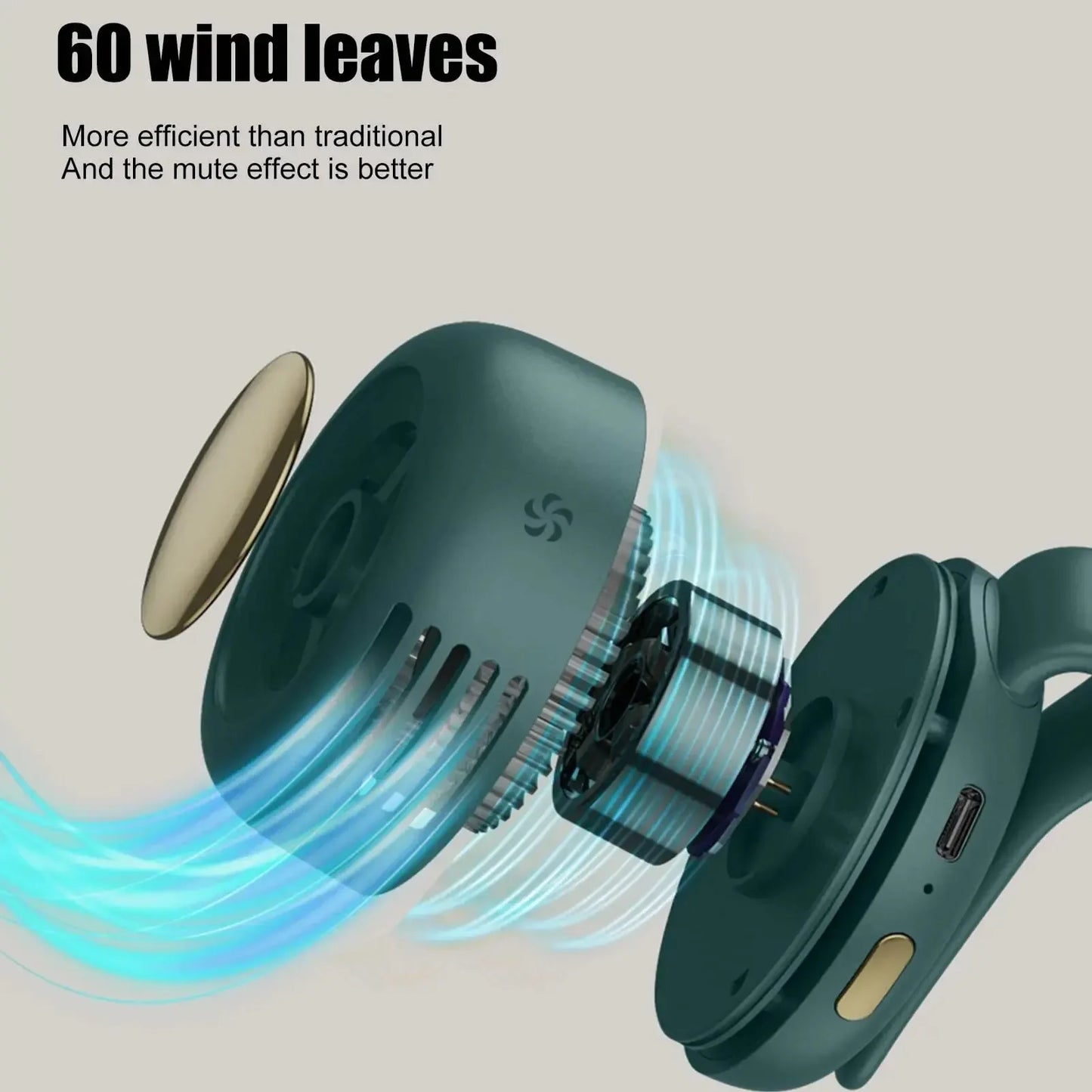 MF019 Mini Whirlwind Portable Snap On Charging Fan Waist Clip Mini Whirlwind Fan 3-Speed Handsfree Silent Strong Wind 2026 New