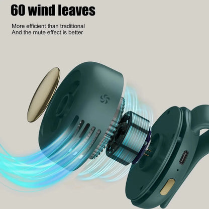 MF019 Mini Whirlwind Portable Snap On Charging Fan Waist Clip Mini Whirlwind Fan 3-Speed Handsfree Silent Strong Wind 2026 New