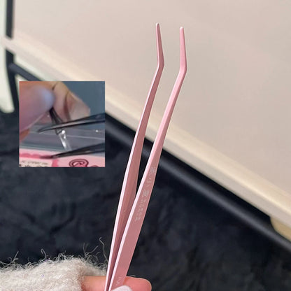 Stainless Steel False Eyelashes Tweezers Lashes Extension Clips Eyemakeup Tools Fine Tip Profession Tweezer