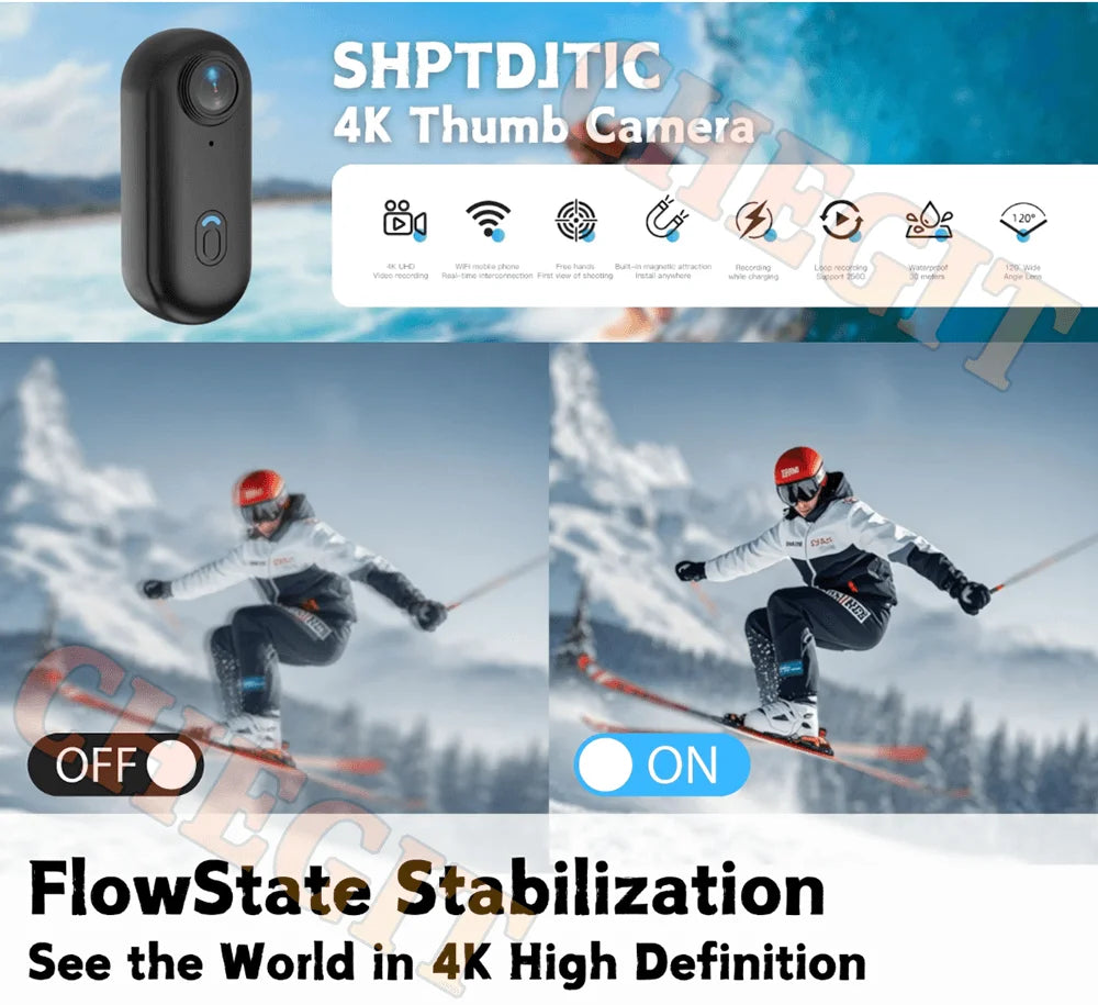 4K WiFi HD POV Magnetic Mini Action Camera Wireless Pocket Video Vlog Cam Helmet Motorcycle Bicycle Sports Holder Mount Recorder